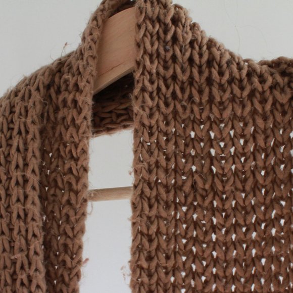 Chunky Beige Knit Infinity Scarf ** 3 for $20 ** - Picture 3 of 5
